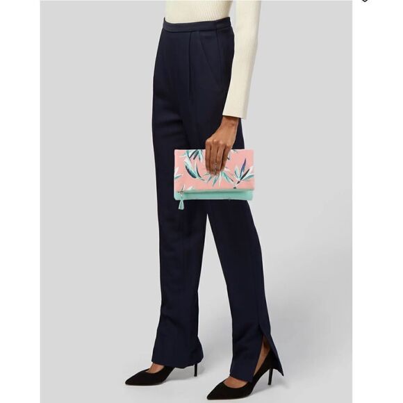 Rachel Pally Reversible Clutch Leather Trimmed Bag NWOT - Picture 3 of 6